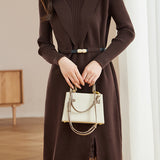 Lace-edged spliced knitted skirt - liwisi