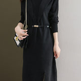 Lace-edged spliced knitted skirt - liwisi