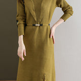 Lace-edged spliced knitted skirt - liwisi