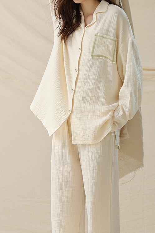 Class A pure cotton double-layer gauze pajamas - liwisi