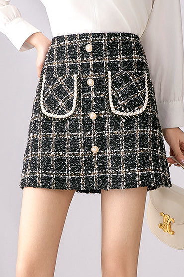 Elegant tweed hip skirt - liwisi