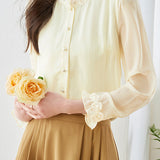 Pearl lace striped shirt - liwisi