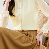 Pearl lace striped shirt - liwisi