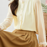 Pearl lace striped shirt - liwisi