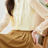 Pearl lace striped shirt - liwisi