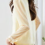 Pearl lace striped shirt - liwisi