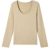 Solid-color round-neck knitted sweater - liwisi