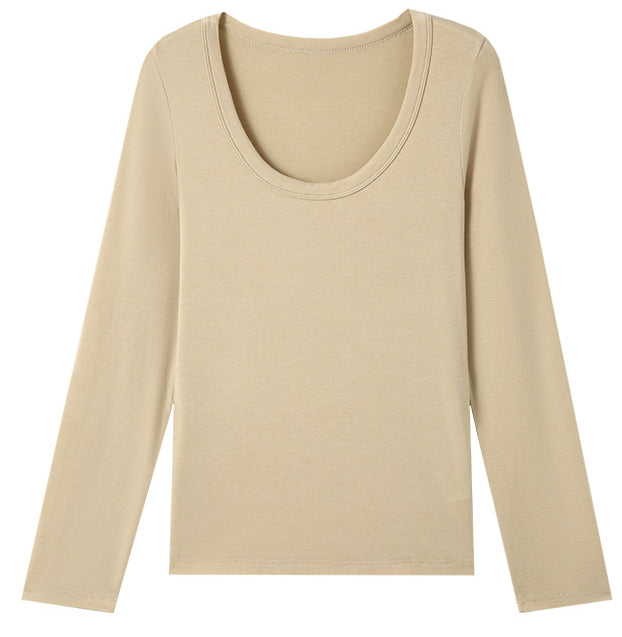 Solid-color round-neck knitted sweater - liwisi