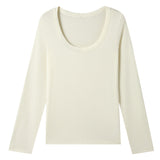 Solid-color round-neck knitted sweater - liwisi