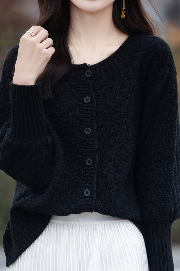 All-match batwing-sleeved cardigan - liwisi