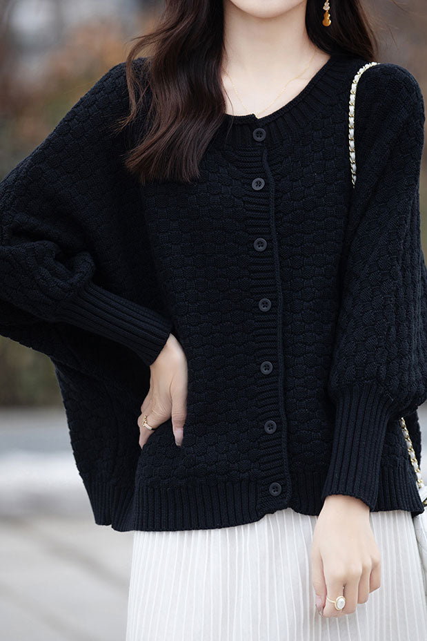 All-match batwing-sleeved cardigan - liwisi
