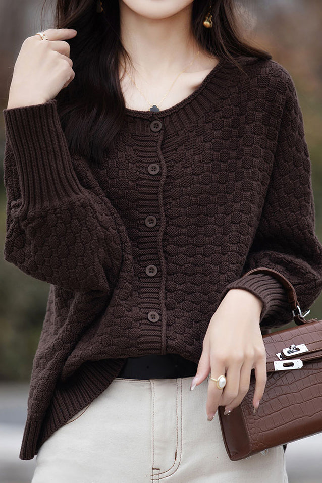 All-match batwing-sleeved cardigan - liwisi