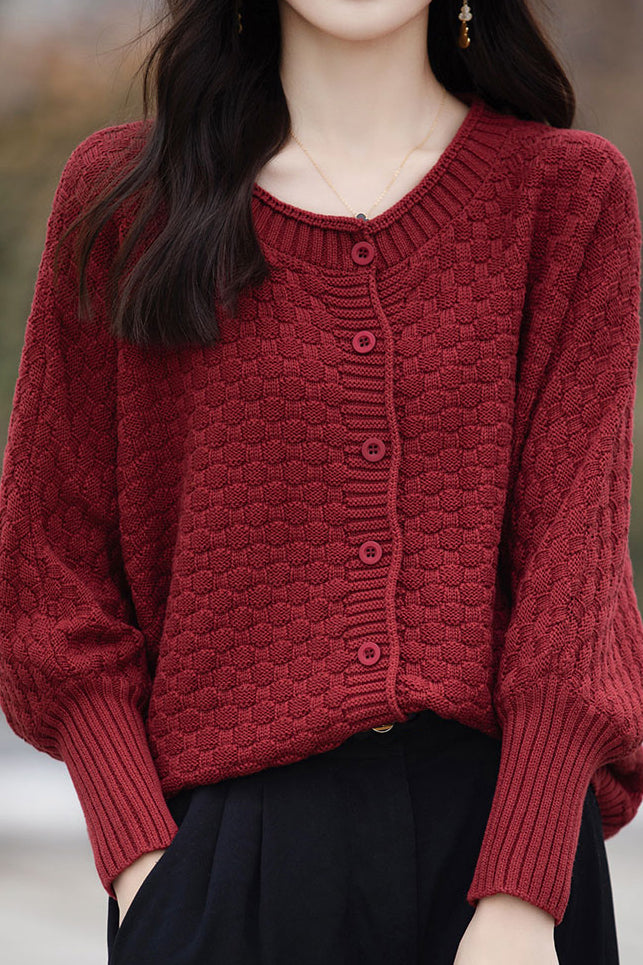All-match batwing-sleeved cardigan - liwisi