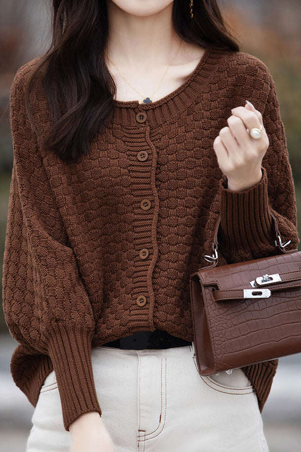 All-match batwing-sleeved cardigan - liwisi