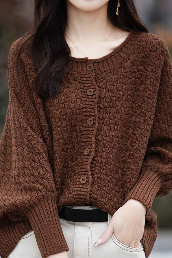 All-match batwing-sleeved cardigan - liwisi