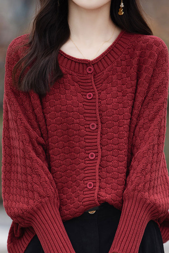 All-match batwing-sleeved cardigan - liwisi