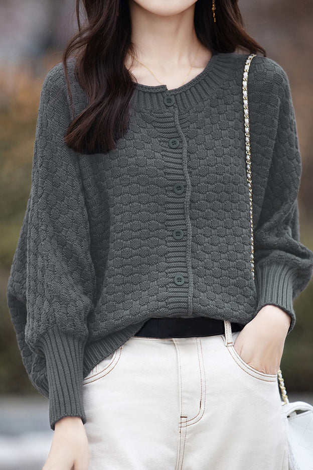All-match batwing-sleeved cardigan - liwisi