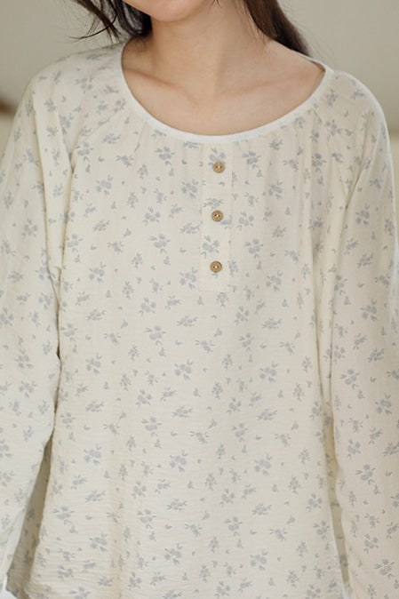 Round-neck printed pajama set - liwisi