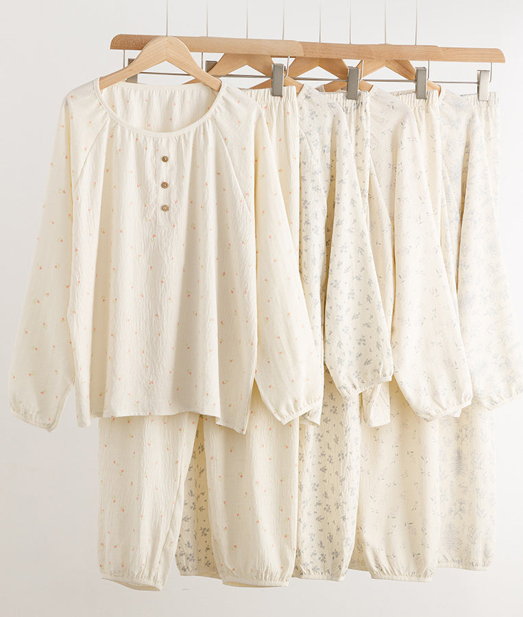 Round-neck printed pajama set - liwisi