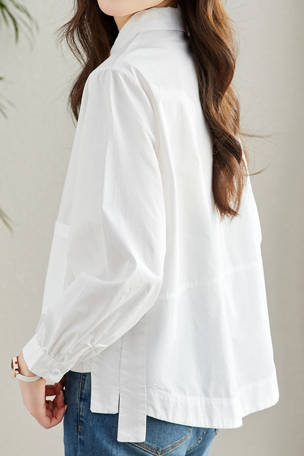 Pure cotton loose commuting shirt - liwisi