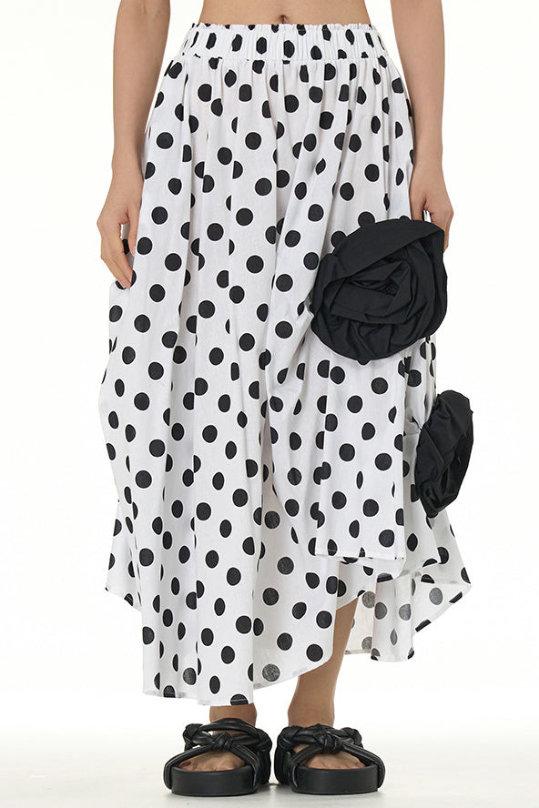 Three-dimensional Flounced Irregular Midi Skirt - liwisi