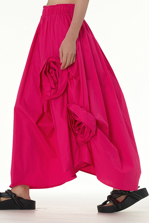 Three-dimensional Flounced Irregular Midi Skirt - liwisi