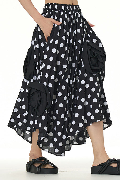Three-dimensional Flounced Irregular Midi Skirt - liwisi