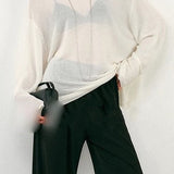 Solid Color Lazy Knitted Sweater - liwisi