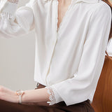 Lace-Spliced Shirt - liwisi