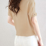 Solid Color Loose Fitting Knitted Sweater - liwisi