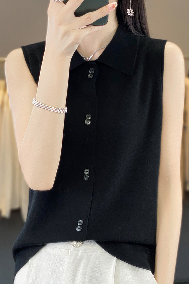 Sleeveless Knitted Vest - liwisi