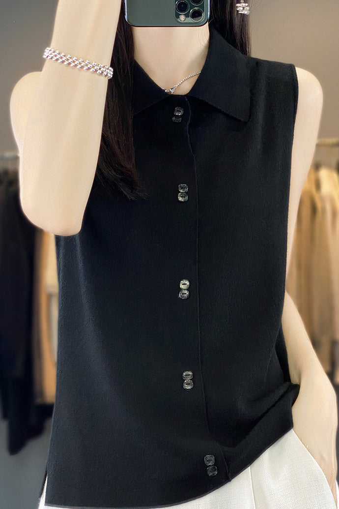 Sleeveless Knitted Vest - liwisi