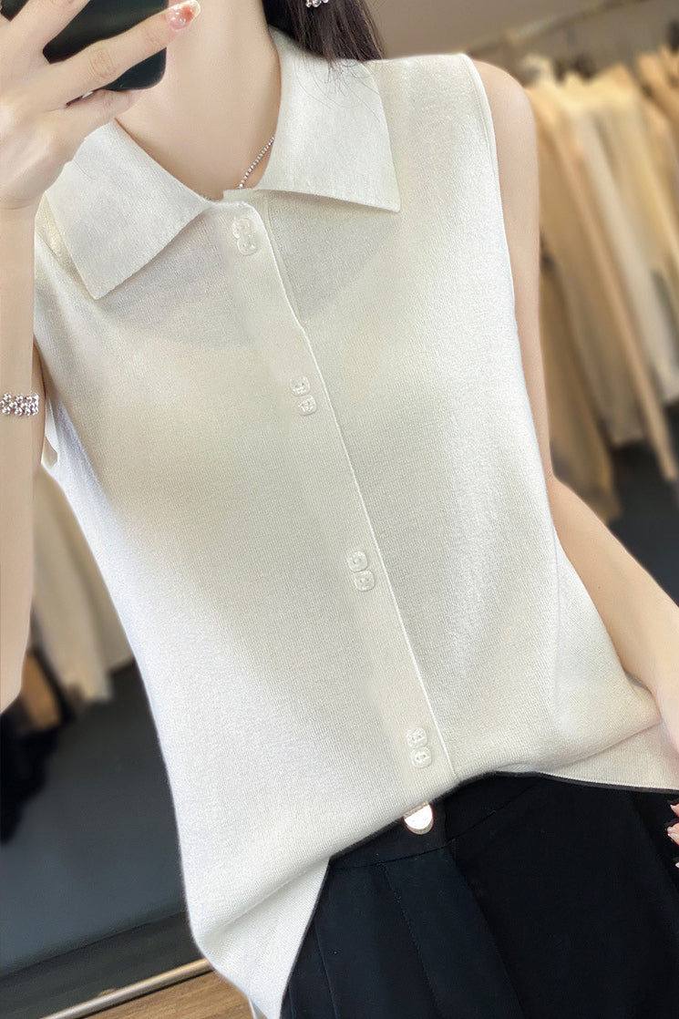 Sleeveless Knitted Vest - liwisi