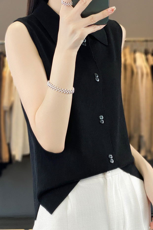 Sleeveless Knitted Vest - liwisi