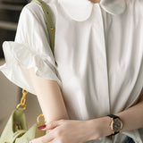 Romantic Peter Pan Collar Shirt - liwisi