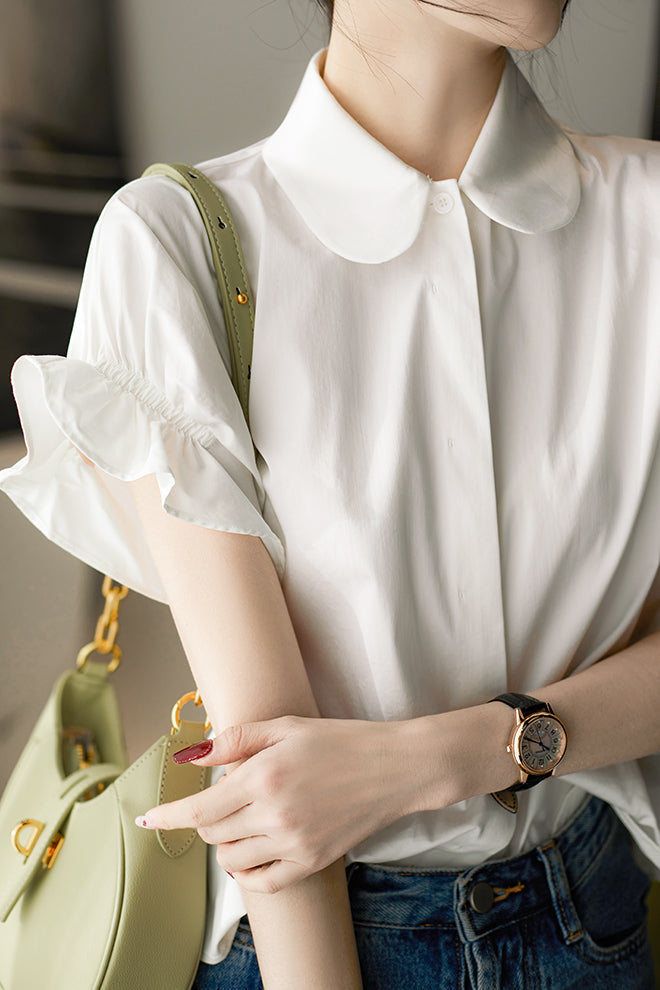 Romantic Peter Pan Collar Shirt - liwisi
