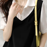 Fashionable Faux Two-Piece Shirt - liwisi