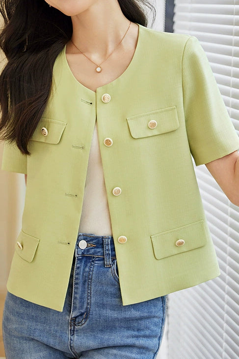 Elegant Short Sleeve Jacket - liwisi