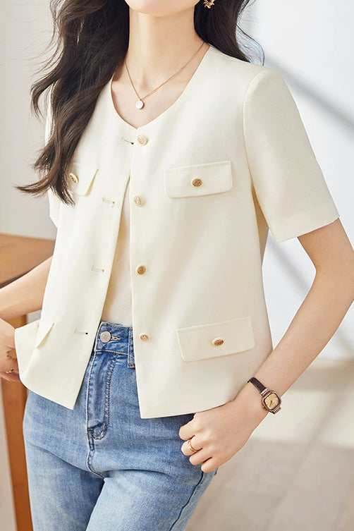 Elegant Short Sleeve Jacket - liwisi