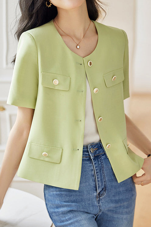Elegant Short Sleeve Jacket - liwisi
