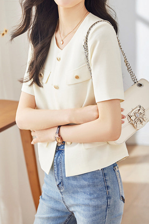 Elegant Short Sleeve Jacket - liwisi