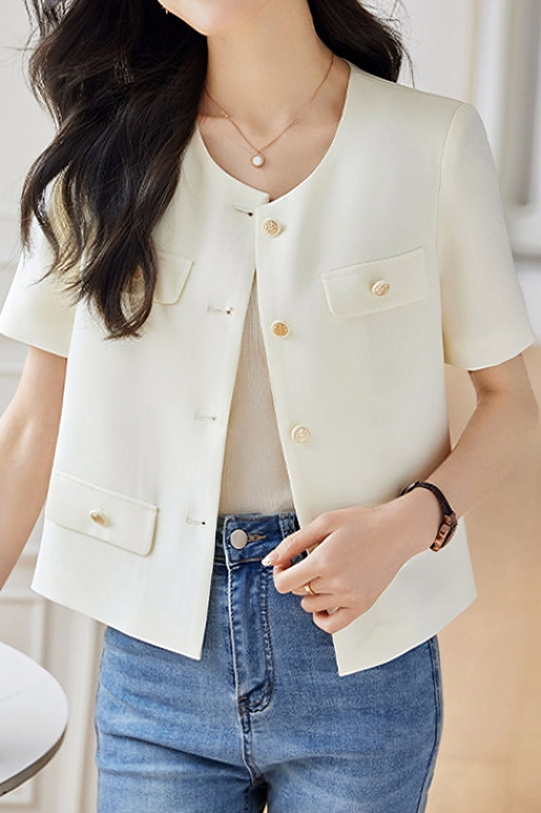 Elegant Short Sleeve Jacket - liwisi