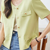 Elegant Short Sleeve Jacket - liwisi