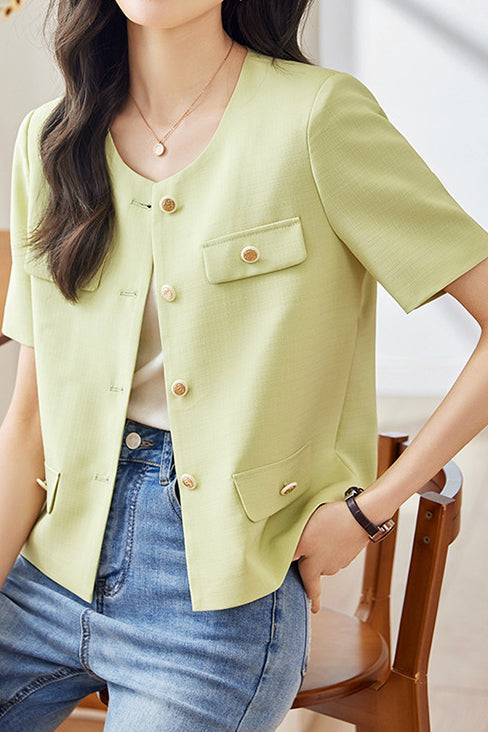 Elegant Short Sleeve Jacket - liwisi