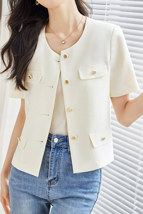 Elegant Short Sleeve Jacket - liwisi
