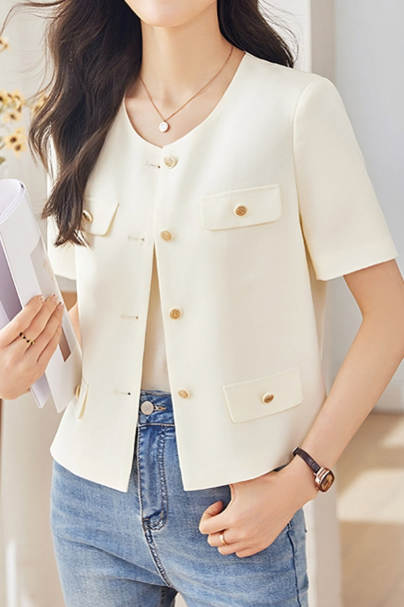 Elegant Short Sleeve Jacket - liwisi