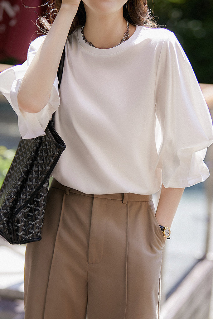 Designer Puff Sleeve T-Shirt - liwisi