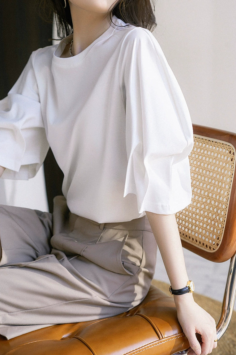 Designer Puff Sleeve T-Shirt - liwisi