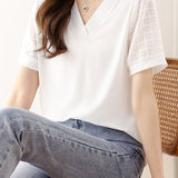 Fashionable V-Neck Short Sleeve - liwisi