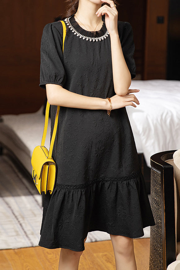 Solid Color Loose Dress - liwisi
